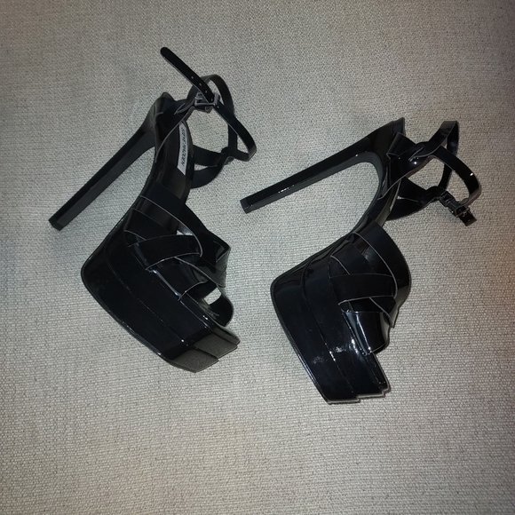STEVE Madden Womens Flirt Platform Black Patent sandals - Picture 9 of 14